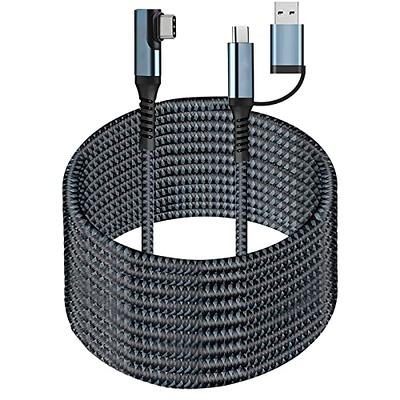 Kuject Link Cable 20FT Compatible for Quest 3 and Quest 2, Nylon Braided  Accessories for Rift S/Steam VR Games, USB 3.0 Type C to C High Speed Data
