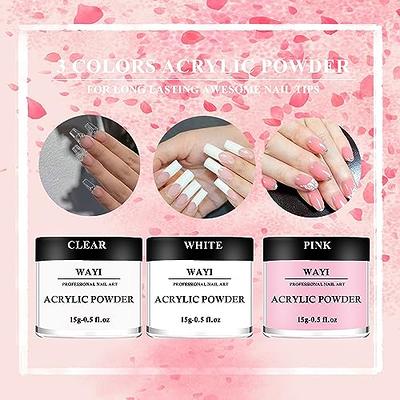 24 In 1 Acrylic Nail Kit For Beginners 12 Color Glitter Acrylic Powder  White Clear Pink Acrylic Powder Nails Extension Professional Nails Kit  Acrylic