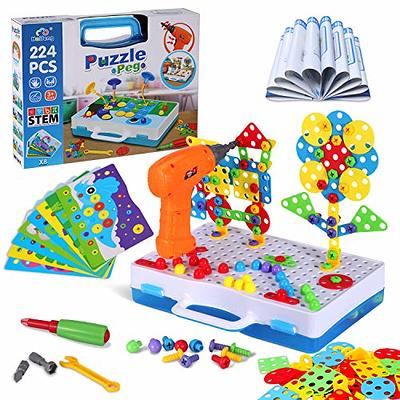 Kids Building STEM Toys, 125 Pcs Building Blocks Kit Educational  Construction Engineering Learning Set for Ages 3 4 5 6 7 8 9 10 Year Old  Boys Girls