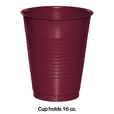 50 Count Burgundy 12 Oz Plastic Cups Disposable Party Cups