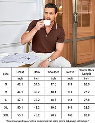 COOFANDY Men's Long Sleeve Polo Shirt Striped Collar Casual Slim Fit Cotton  Polo T Shirts at  Men’s Clothing store