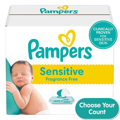 Pampers Swaddlers Disposable Baby Diapers Size 1, One Month Supply (198  Count) with Sensitive Water Based Baby Wipes 6X Pop-Top Packs (336 Count)