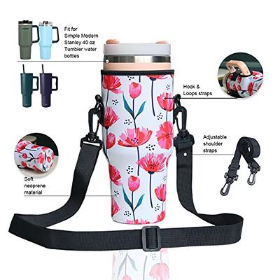 Water Bottle Carrier Bag Holder, Neoprene Bottle Sleeve For Stanley Cup  Accessories 40oz With Strap Gym Bottle Accessories