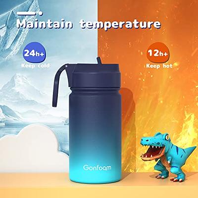 RTIC Cub Kids Insulated Water Bottle, Double Wall Vacuum Stainless Steel  Drink Bottles, For Hot Cold Drinks With Flip Lid And Straw For School Or