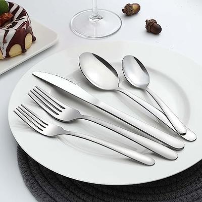 LIANYU 50-Piece Silverware Flatware Set for 10, Stainless Steel Cutlery Set  Includes Fork Spoon and Knife, Kitchen Restaurant Tableware, Mirror