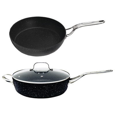 Starfrit 11 Inch Nonstick Aluminum Deep Fry Pan with Lid 2 Pieces