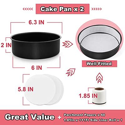 E-far 8 Inch Cake Pan Set of 2, Nonstick Round Cake Pans Tins with