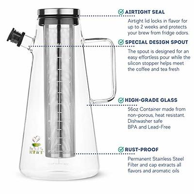 Airtight Cold Brew Tea Pitcher, Coffee Accessories, Iced Tea Maker