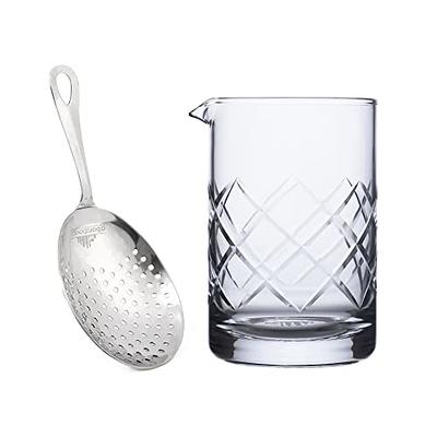 Behind The Bar Hand Blown Mixing Glass & Weighted Stainless Steel Bar Spoon  Set