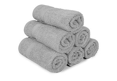 Cotton Salon Towels (24-Pack,Dark Grey,16x27 inches) - Soft Absorbent Quick Dry Gym-Salon-Spa Hand Towel (Gray) (100%