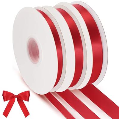 Buryeah 3 Rolls 150 Yards Christmas Single Face Satin Ribbon 3/8 5/8 7/8  Inch Wide Solid Fabric Ribbon for Christmas Wedding Wrapping Bows Bouquet  DIY Crafts Decoration Favors(Red) - Yahoo Shopping