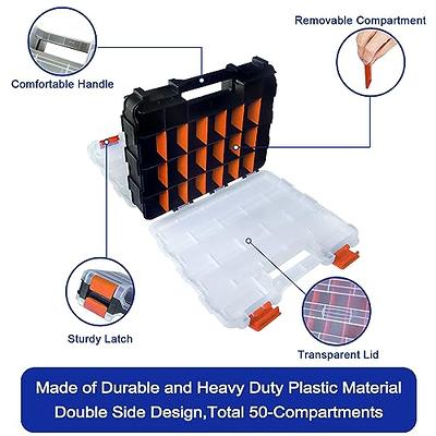 Small Parts Storage Case Tools Box Organizer Double Side 34 Compartments  Hardware Organizers with Removable Plastic Dividers for