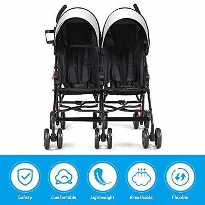 HONEY JOY Double Stroller, Compact Lightweight Stroller Side by