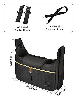 Stroller Clips for Bags - Stroller Bag Hook - Universal Fit On Strollers & Joggers, Size: 3, Black