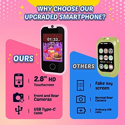  Kids Smart Phone for Girls Toys 8-10 Years Old Touchscreen  Learning Toy Christmas Birthday Gift with Dual Camera and MP3 Music Player  Phone Toy for 3 4 5 6 7 8