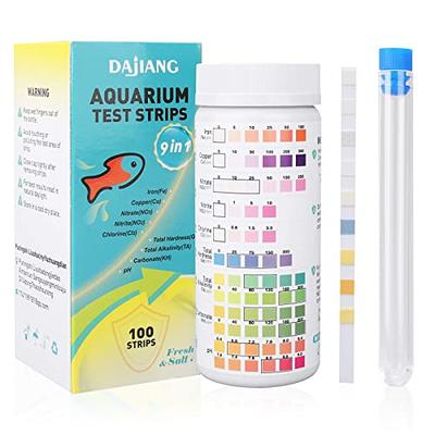 7 in 1 Aquarium Test Strips, Fish Tank Test Kit,Freshwater Saltwater  Aquarium Water Test Kit to Detect pH Nitrite Nitrate Chlorine Carbonate  Hardness (GH & KH)-100 Strips 