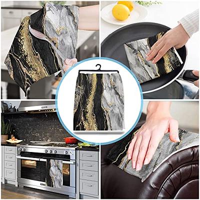 Savannan Kitchen Dish Cloths, Abstract Marble Black Gray Gold Ultra Soft Absorbent  Dish Towels for Drying Dishes Quick Drying Towels Dish Rags 2 Pack - Yahoo  Shopping