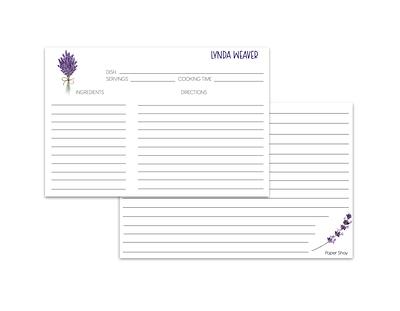 Recipe Cards 4 X 6 Personalized, Lavender, Hostess Gift - Yahoo