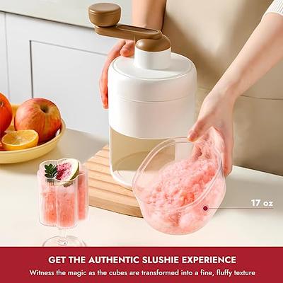 Enleber Electric Ice Crusher Slushy Maker Machine, Crushed Ice Machine with  Stainless Steel Blade and Two