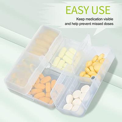 3 Pack - Open Lid Round Pill Box Organizer Pocket Small case Holder,Daily  containers. Medicine Holder, Ideal for Medication, Vitamin, Supplement