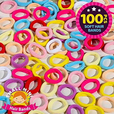 100Pcs Elastic Hair Ties Tiny Rubber Bands Colored Ponytail Holder for Baby  Girl