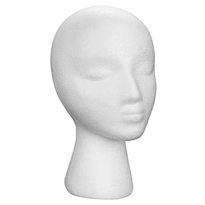 Foam Mannequin Head For Wigs And Hats Displays, Abstract White