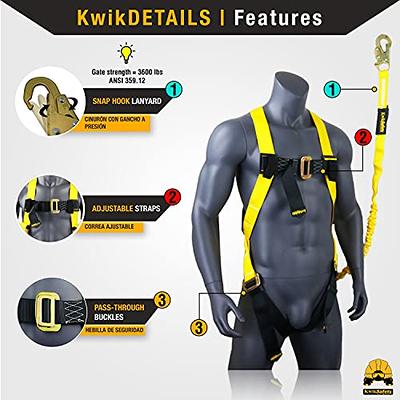 KwikSafety - Charlotte, NC - SCORPION [4 PACK] Safety Harness w/attached  6ft. Tubular Lanyard OSHA ANSI Fall Protection INTERNAL Shock Absorbing  Lanyard/Construction Carpenter Scaffolding - Yahoo Shopping