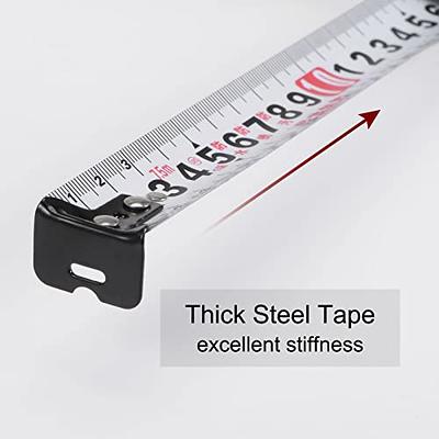 2pcs Tape Measure 7.5M Metric Ruler Steel Measuring Tape 25mm Wide, Red ABS Case | Harfington