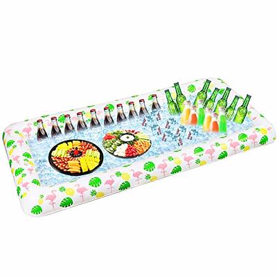 Inflatable Serving/Salad Bar Tray Food Drink Holder -- BBQ Picnic Pool  Party Buffet Luau Cooler,with a drain plug