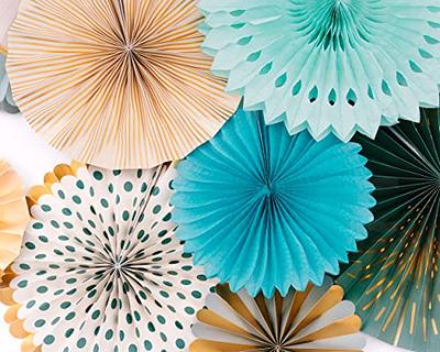 Colorful Hanging Paper Fans Decoration Round Pattern Paper Garlands Set for  Party Birthday Wedding Events Accessories, Mix Set of 6