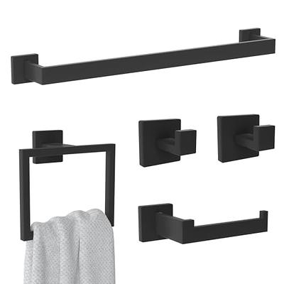 iDesign Cade 4-Piece Bathroom Accessory Set Matte Black