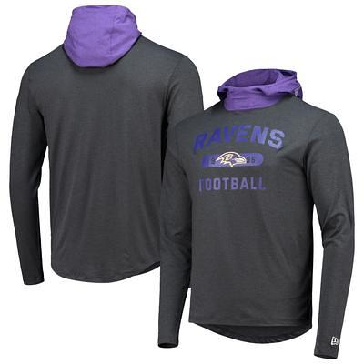 Men's Nike Purple/Black Baltimore Ravens Throwback Raglan Long Sleeve T- Shirt