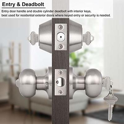 BESTTEN Modern Handleset, Front Door Handle with Single Cylinder