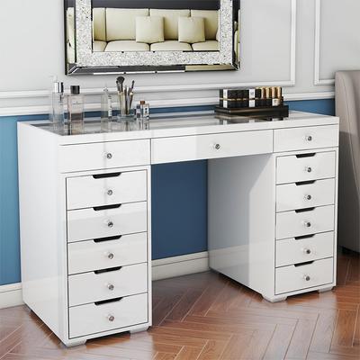 Makeup Vanity Table Set with Drawer, Storage Cabinet,and Vanity Cushioned  Stool - Yahoo Shopping