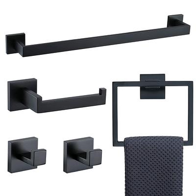 5 Pieces Bathroom Hardware Accessories Set with Towel Holder, Roll Pap