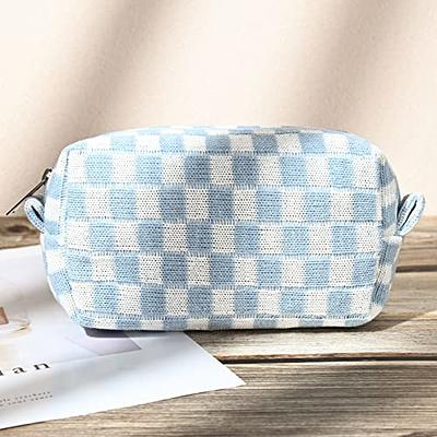  SOIDRAM 2 Pieces Makeup Bag Large Checkered Cosmetic Bag Brown  Capacity Canvas Travel Toiletry Bag Organizer Cute Makeup Brushes Aesthetic  Accessories Storage Bag for Women : Beauty & Personal Care