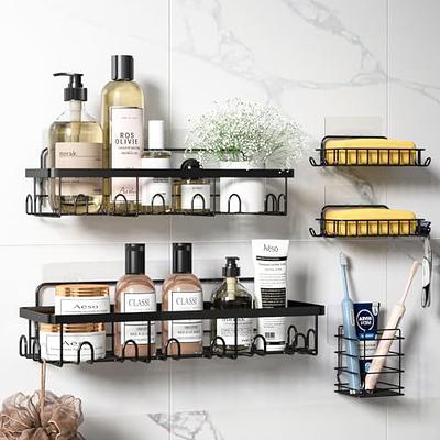 Iperlife Adhesive Shower Caddy Basket Shelf, Bathroom Shampoo Organizer  Shelves, Kitchen Storage Rack, No Drilling Wall Mounted Rustproof Shower  Shelf