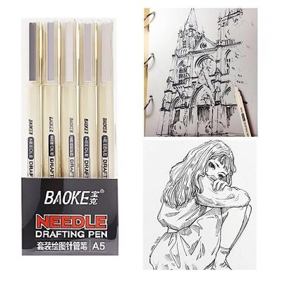 KINGART® Inkline™ Fine Line Art & Graphic Pens, Archival Japanese Ink, Set  of 8 Unique Colors, Size B Brush Nib