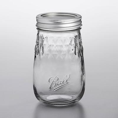 16 oz Mason Glasss Jars With Lids Regular Mouth 15 Pack , Silver