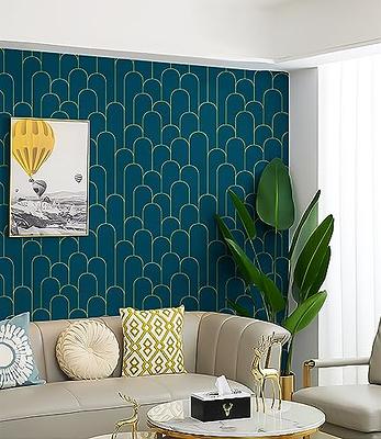 Peel and Stick Wallpaper Blue and Gold Contact Paper Geometric Wallpaper  Self Ad