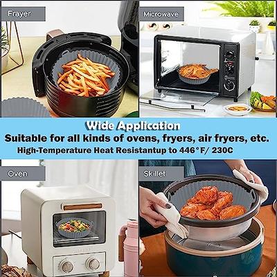 Air Fryer Silicone Liners - Reusable Non-stick Air Fryer Silicone Pot Liner  Compatible with COSORI Air Fryer Basket Accessories (Large, Green)