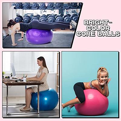 Exercise Ball, Pilates Yoga Ball for Fitness Pregnancy, Stability Balance  Ball Chair with Quick Pump, Anti-Burst Workout Gym Equipment for Home,  Office (Purple 55cm) 