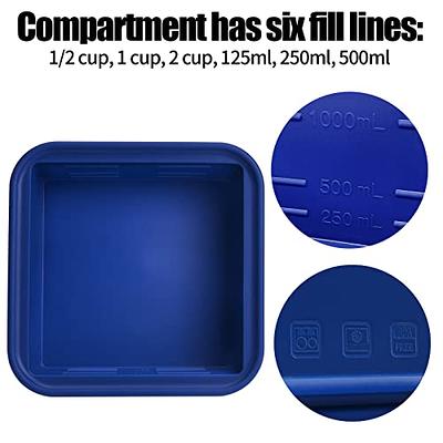 Silicone Freezer Molds with Lids & Measurement Lines, Makes 8 Perfect 1 Cup Portions, Food Freezing Storage Containers for Soup, Pasta Sauce, Broth.