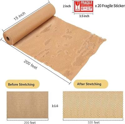 Honeycomb Packing Paper, 15 x 131' Packing Paper Substitute Alternative  for Bubble Cushioning Wrap for Moving Shipping Packaging, Recyclable Moving