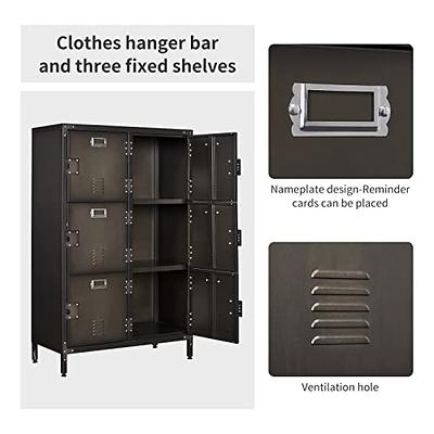 Yizosh Metal Armoire Wardrobe Closet Cabinet for Hanging Clothes with Lock  Doors, -72 Steel Lockable Wardrobe Storage Locker Clothes Organizer for  Bedroom, Laundry Room (Black) - Yahoo Shopping