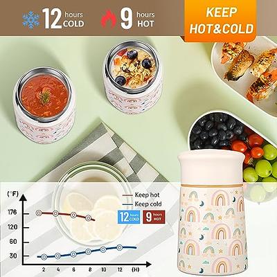 Insulated Thermo Soup Jar for Kids & Adults, 17 oz Stainless Steel Thermal  Food Container with Spoon, Triple Layer Insulation (Rainbow)