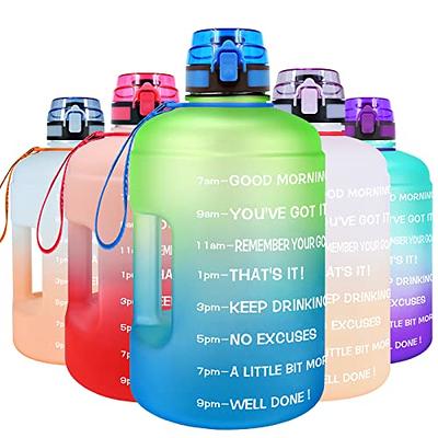 AQUAFIT - Water Bottle with Straw - Motivational Water Bottle, Big Water  Bottle with Time Marker - 1 Gallon, Green