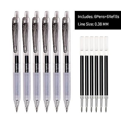 6 PCS BLACK Ink Ultra Fine Point Rapid Dry Pens 0.38 Pens Fine