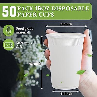 Compostable Coffee Cups - 16oz Eco-Friendly Paper Hot Cups