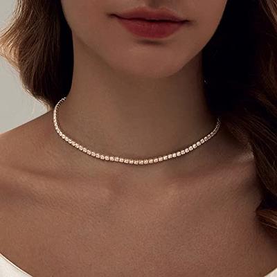 Dainty Diamond Tennis Choker Necklace | Valentine’s Gifts | Caitlyn Minimalist 18K Gold